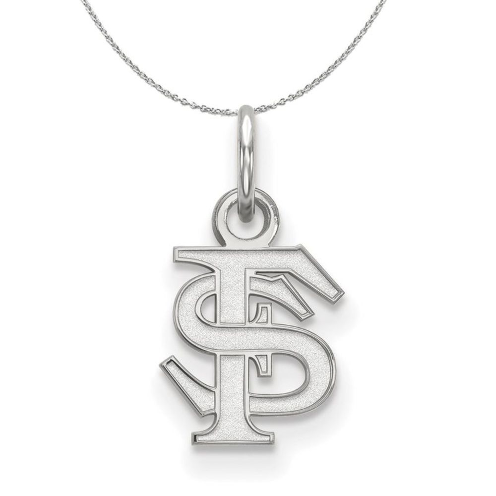 Sterling Silver Florida State XS (Tiny) 'FS' Pendant Necklace, 20 Inch
